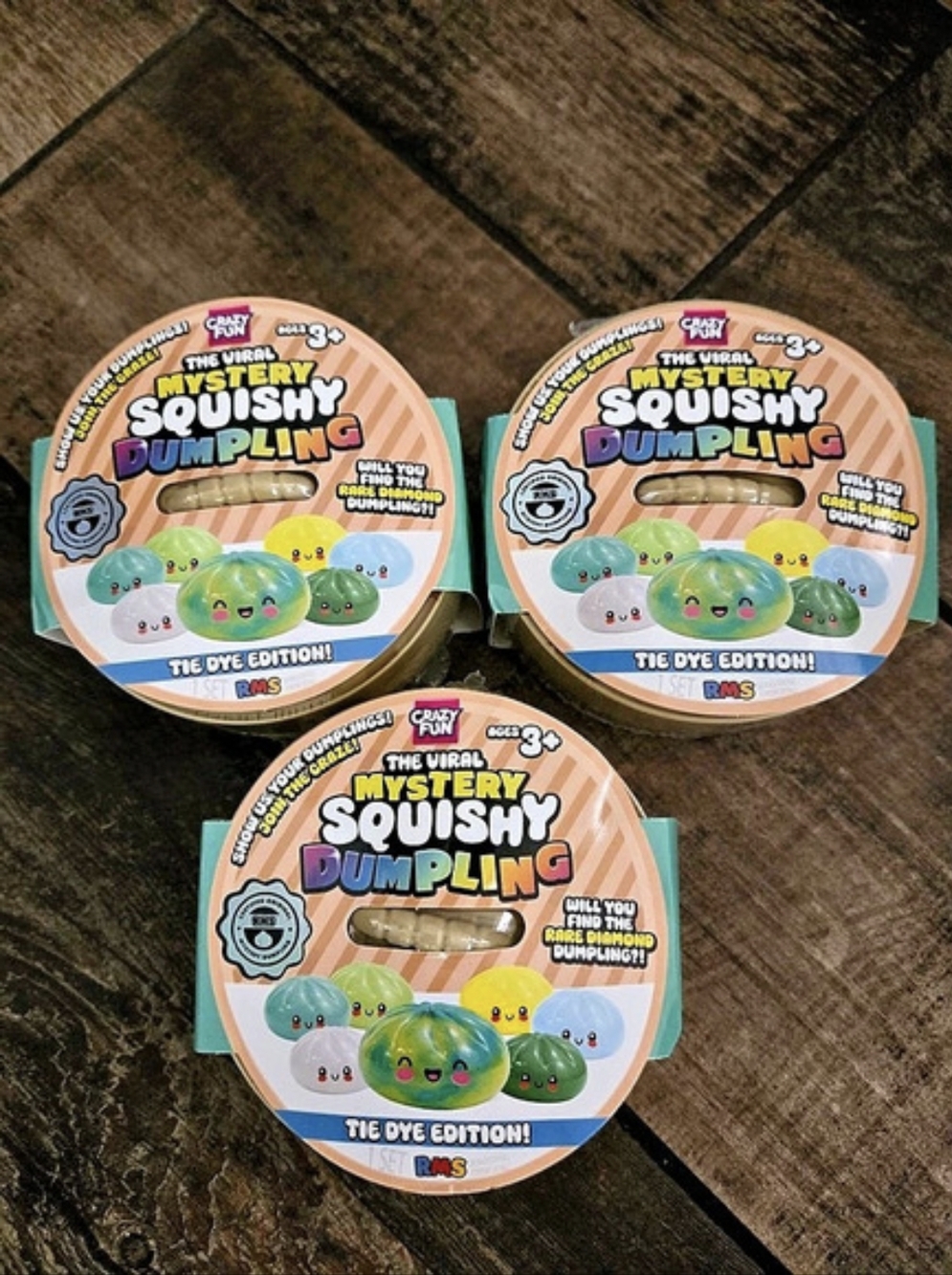 Mystery Tie Dye Dumpling Surprise 3-Pack NWT
